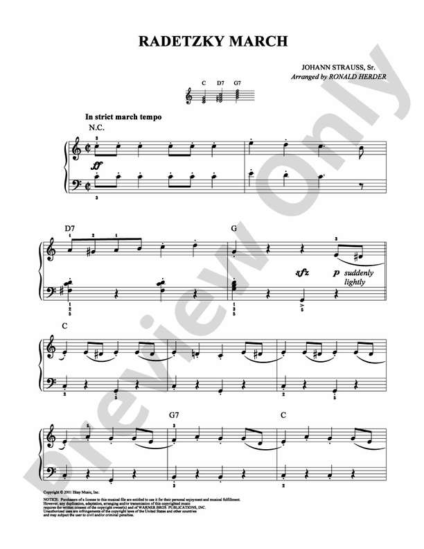 Strauss - Radetzky March - Easy Piano (Digital Download)