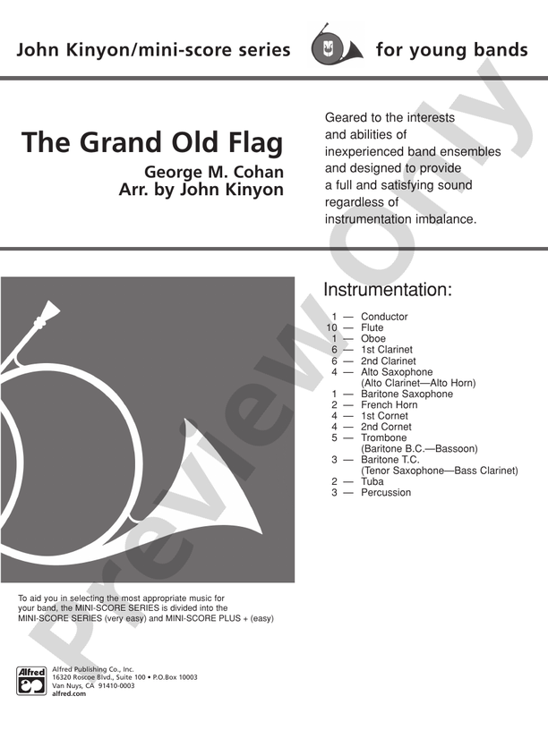 The Grand Old Flag - Concert Band Conductor Score & Parts (Digital Download)