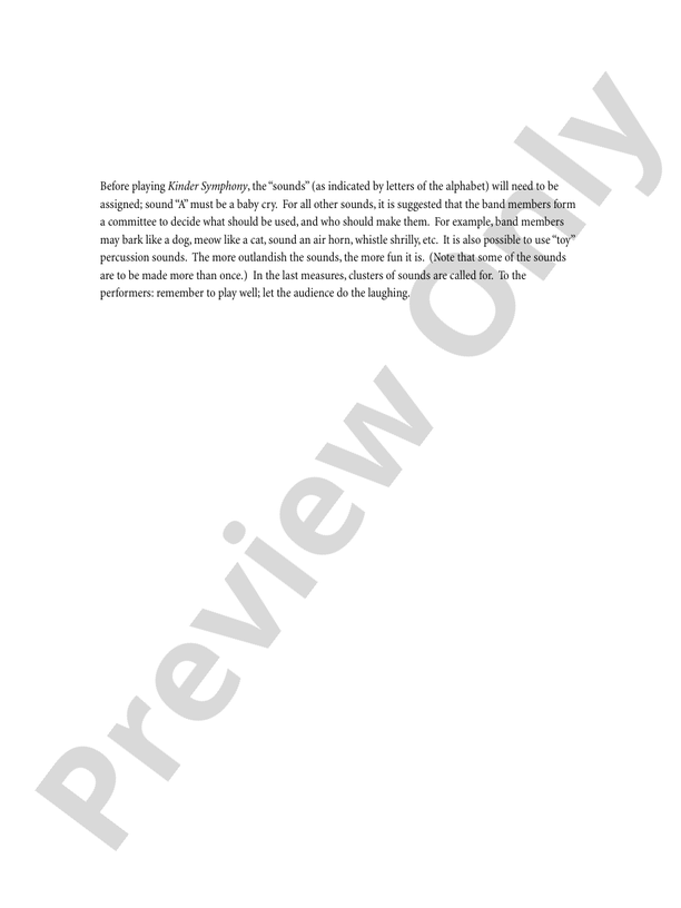Kinder Symphony - Concert Band Conductor Score & Parts (Digital Download)