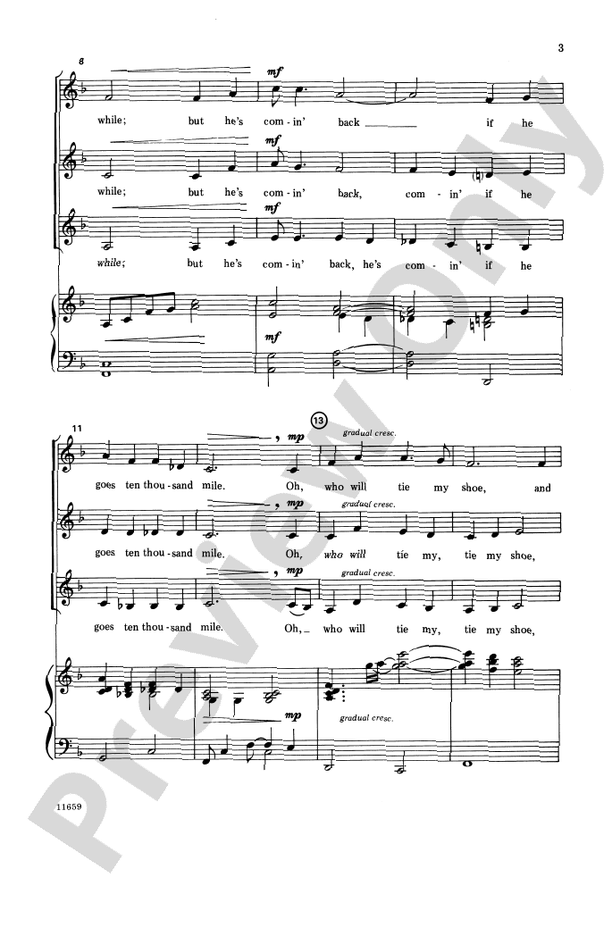 He's Gone Away – SSA Choral Octavo (Digital Download)