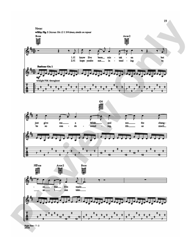 Right Here - Guitar TAB (Digital Download)