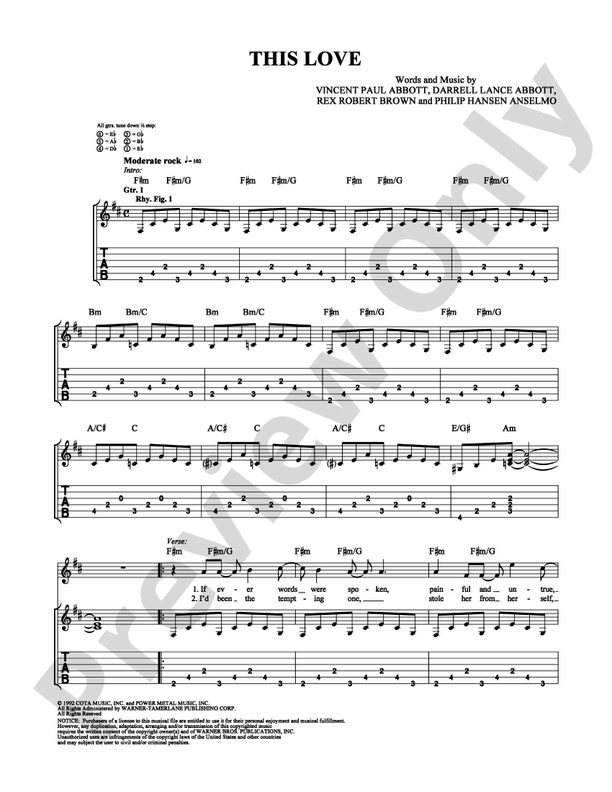 This Love - Guitar TAB (Digital Download)