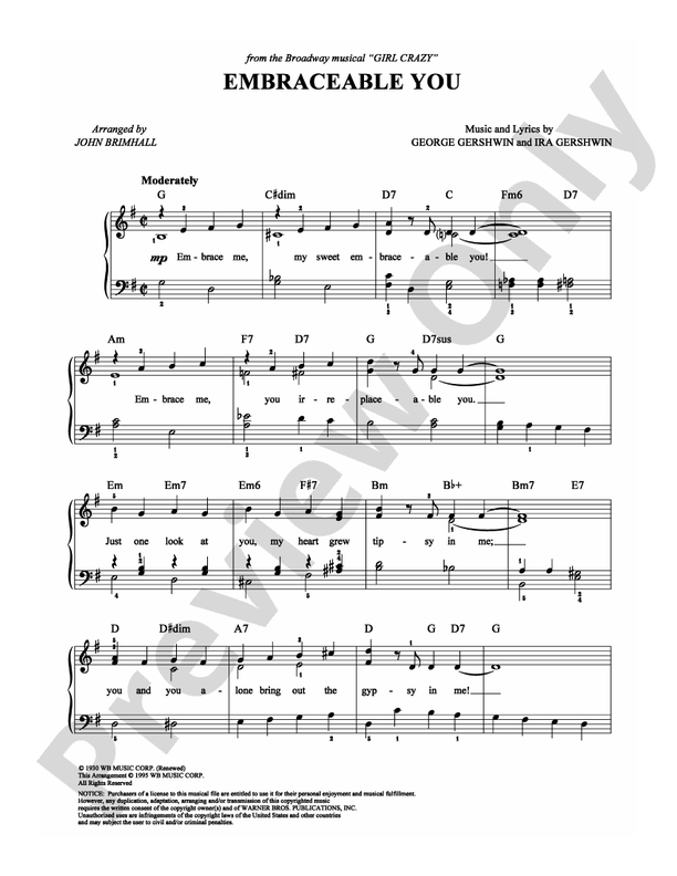 Embraceable You - Arr. John Brimhall - Easy Piano (Digital Download)