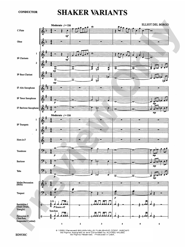 Shaker Variants - Concert Band Conductor Score & Parts (Digital Download)