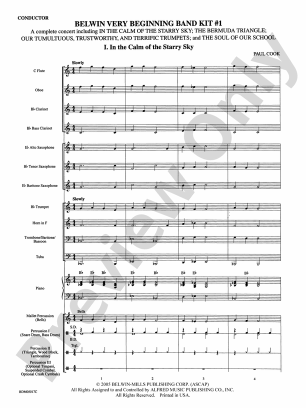 Belwin Very Beginning Band Kit #1 - Concert Band Conductor Score & Parts (Digital Download)
