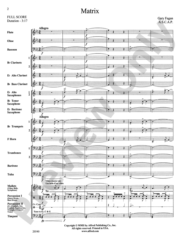 Matrix - Concert Band Conductor Score & Parts (Digital Download)