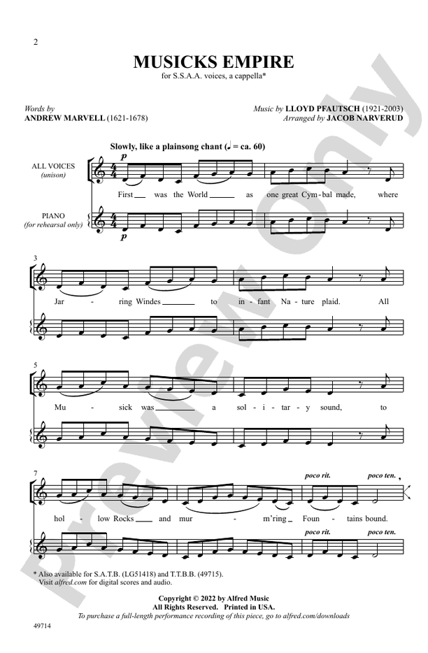 Musicks Empire - SSAA Choral Octavo (Digital Download)