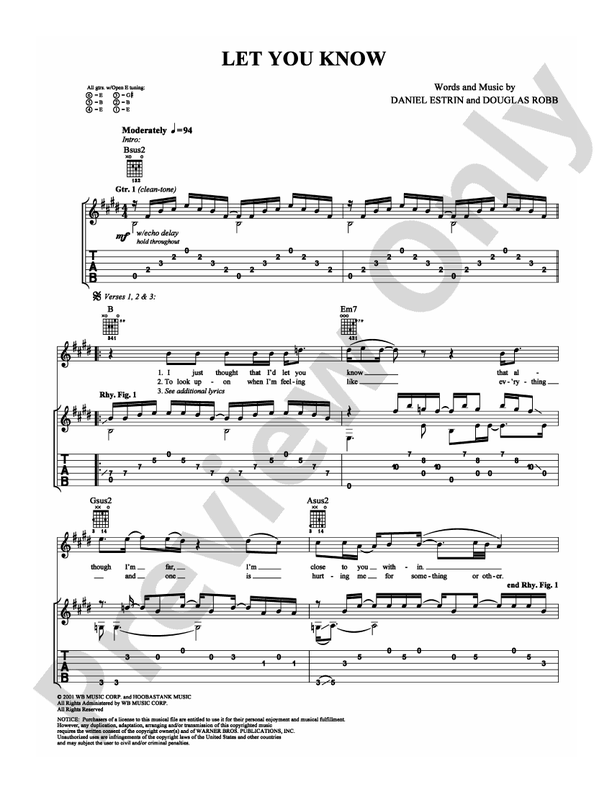 Let You Know - Guitar TAB (Digital Download)