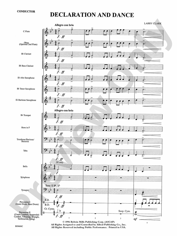 Declaration and Dance - Concert Band Conductor Score & Parts (Digital Download)