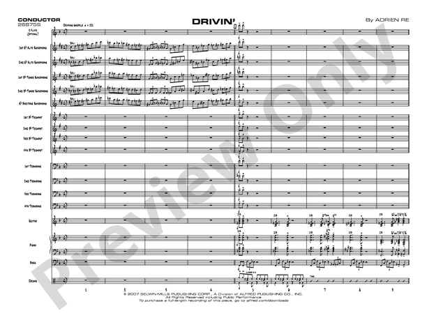 Drivin' - Jazz Ensemble Conductor Score & Parts(Digital Download)