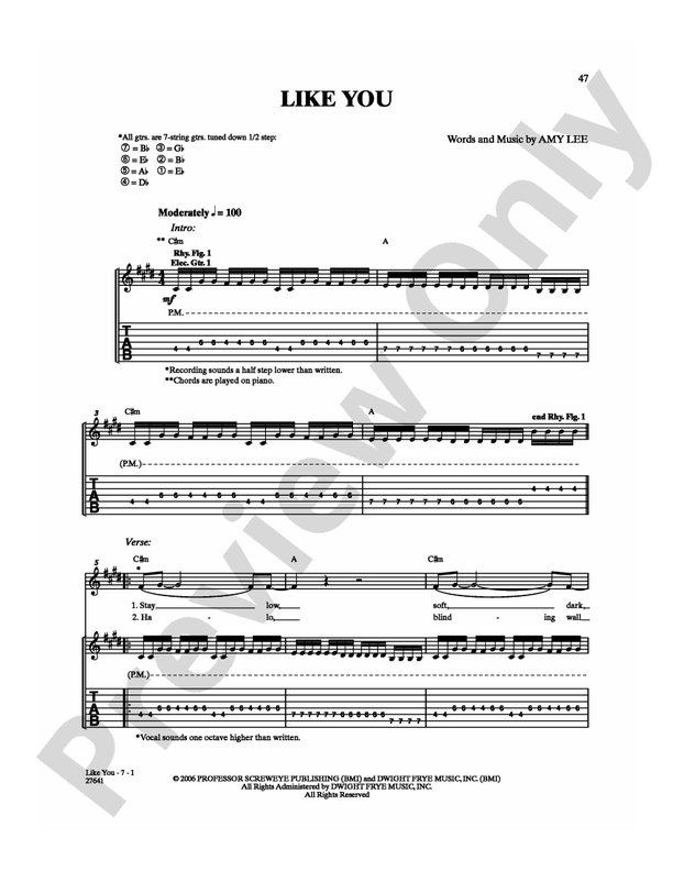 Like You - Guitar TAB (Digital Download)