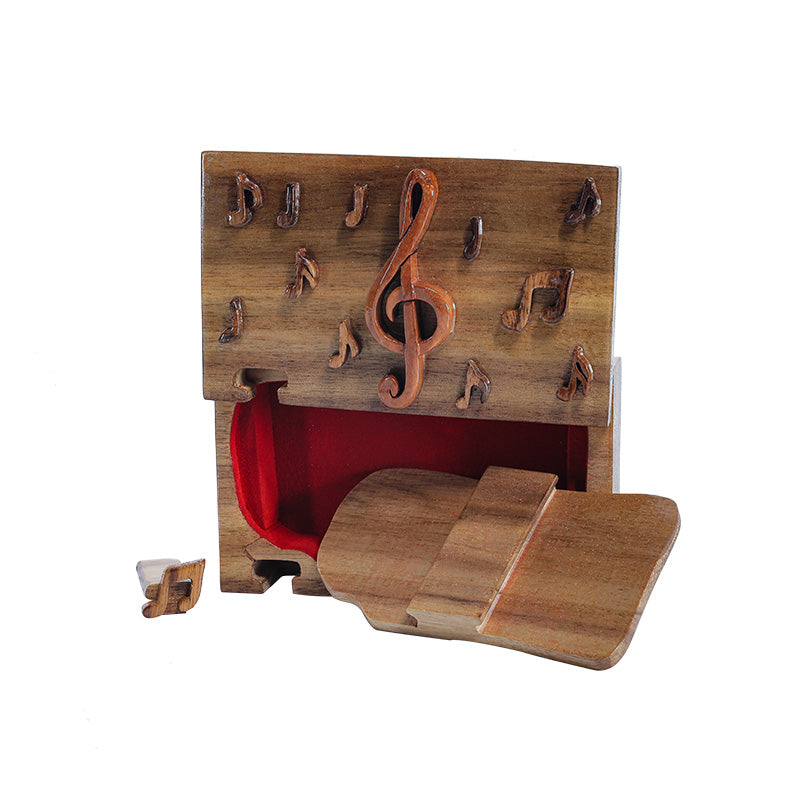 Secrets box with a treble clef & notes.