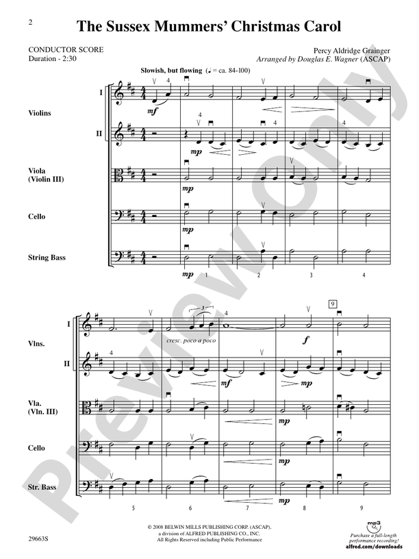 The Sussex Mummers' Christmas Carol – String Orchestra Conductor Score & Parts (Digital Download)