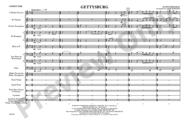 Gettysburg – Marching Band Conductor Score & Parts (Digital Download)