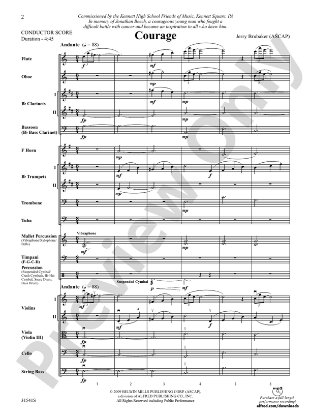 Courage – Full Orchestra Conductor Score & Parts (Digital Download)