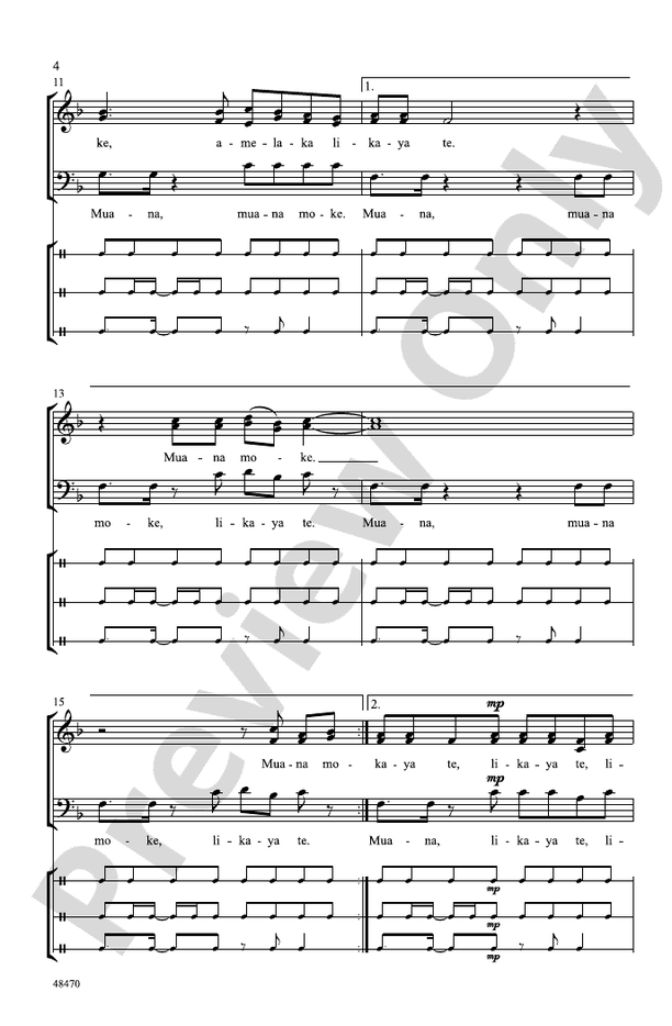 Muana Moke – 3-Part Mixed, a cappella Choral Octavo (Digital Download)
