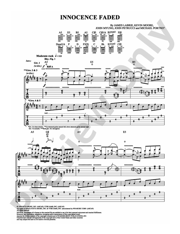 Innocence Faded - Guitar TAB (Digital Download)