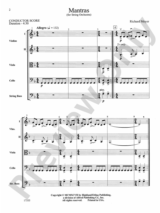 Mantras – String Orchestra Conductor Score & Parts (Digital Download)