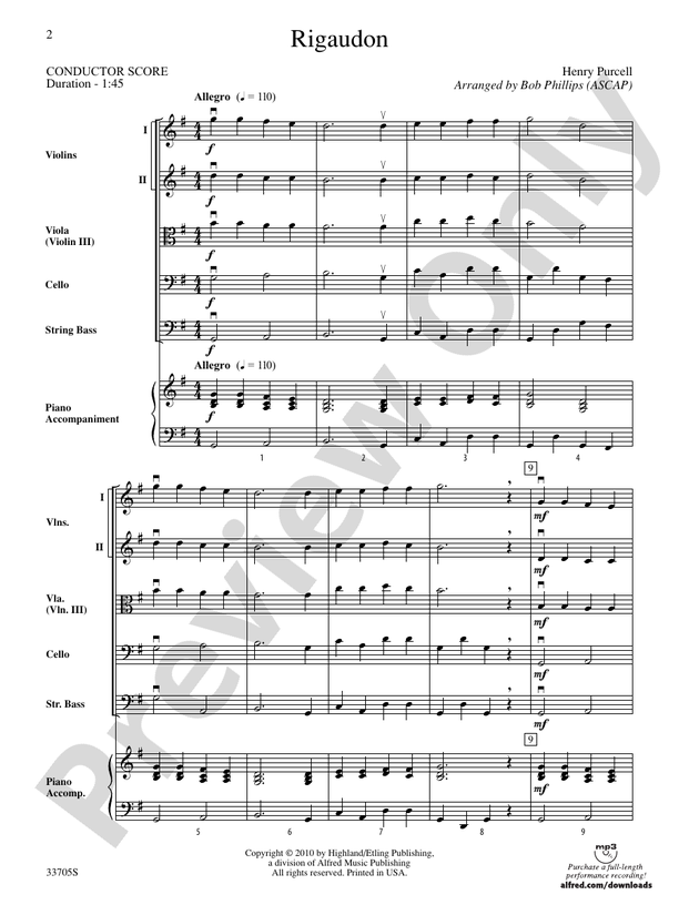 Rigaudon (Grade 1) – Sound Innovations for String Orchestra Conductor Score & Parts (Digital Download)
