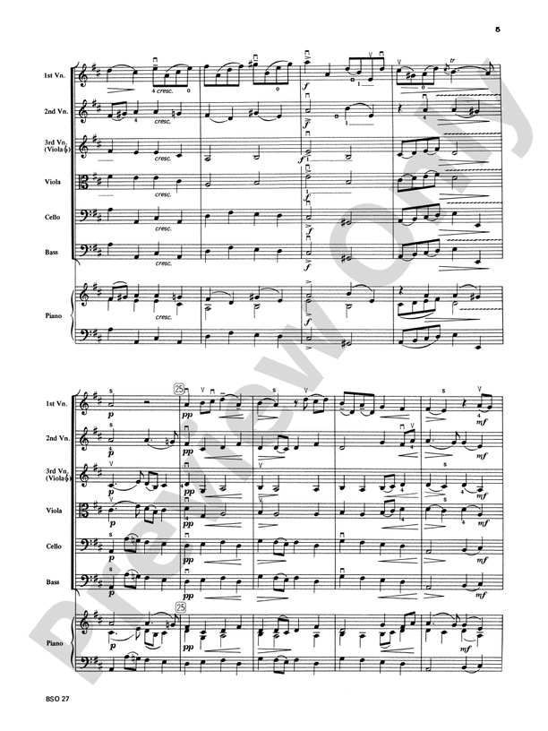 Chamber Suite in D – String Orchestra Conductor Score & Parts (Digital Download)