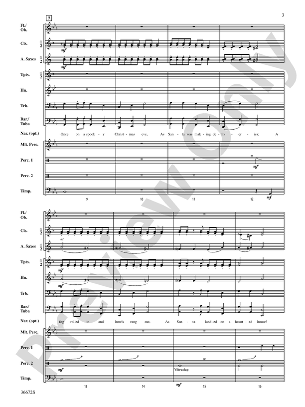 Up on a Haunted Housetop - Concert Band Conductor Score & Parts (Digital Download)