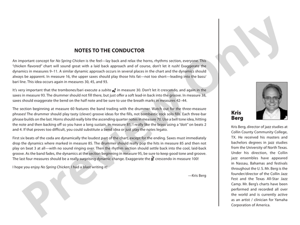 No Spring Chicken - Jazz Ensemble Conductor Score & Parts(Digital Download)