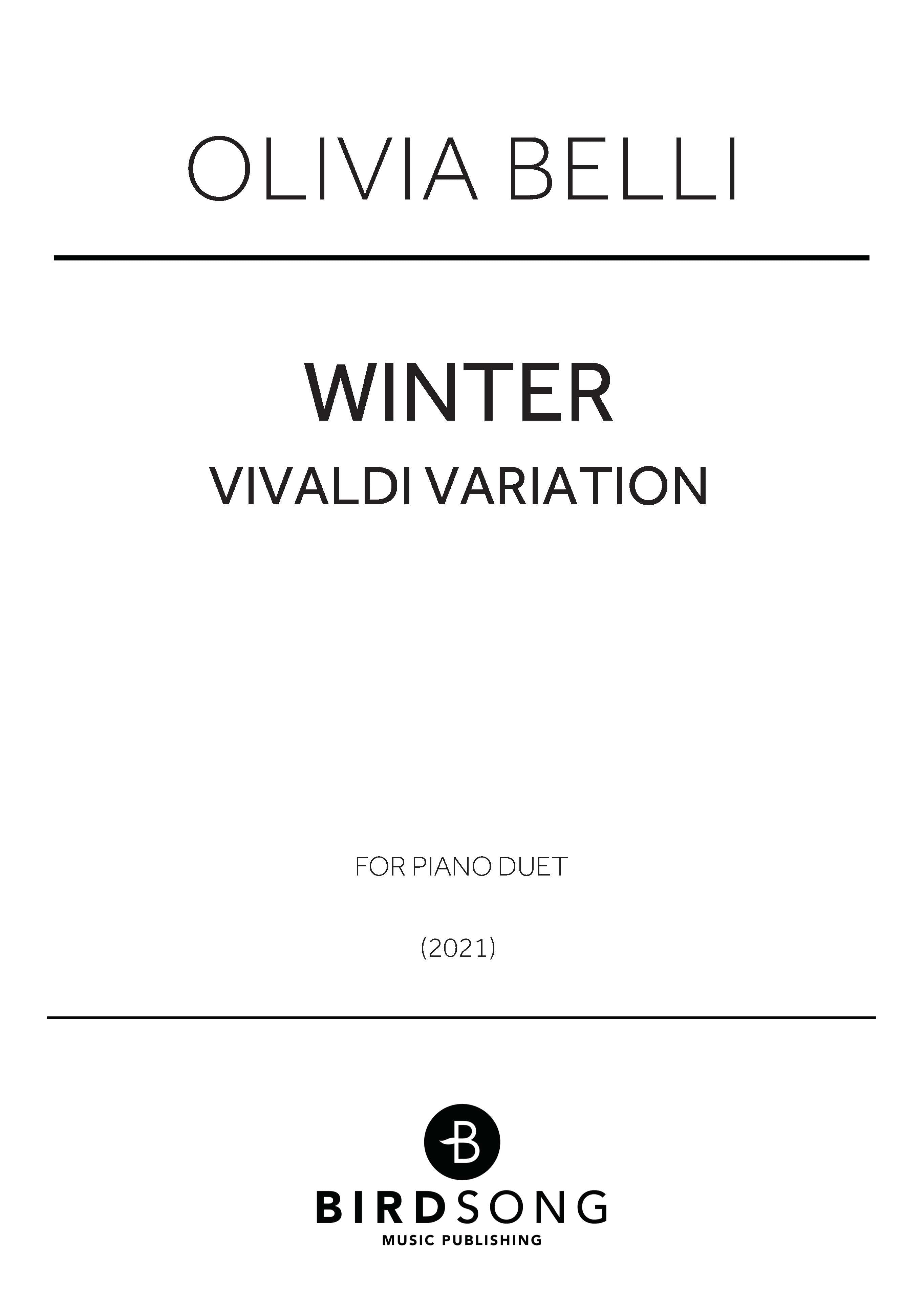Winter (Variations) - Piano Duet - 1 Piano, 4 Hands (Digital Download)