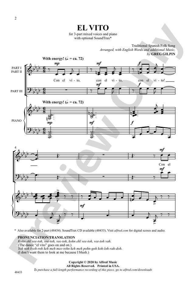 El Vito – 3-Part Mixed Choral Octavo (Digital Download)