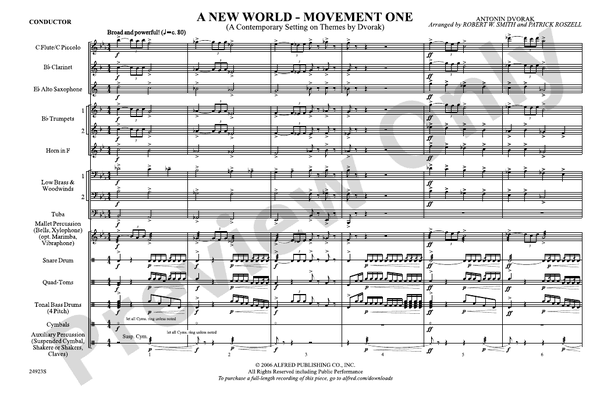 A New World, Movement One – Marching Band Conductor Score & Parts (Digital Download)
