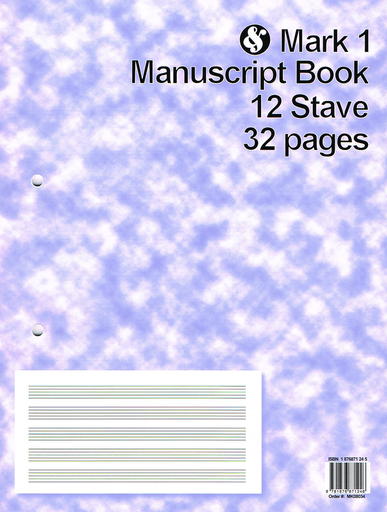 Manuscript Paper - 12 Staves 32 Pages MK08034