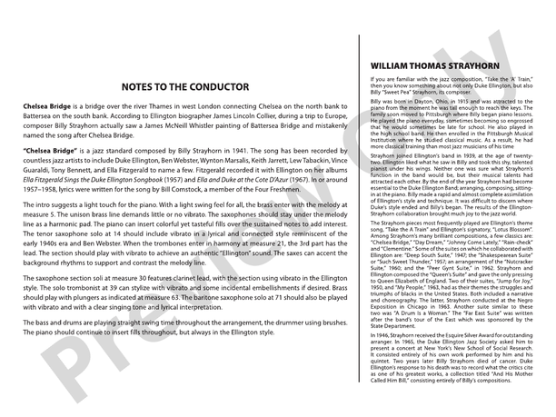 Chelsea Bridge – Jazz Ensemble Conductor Score & Parts (Digital Download)