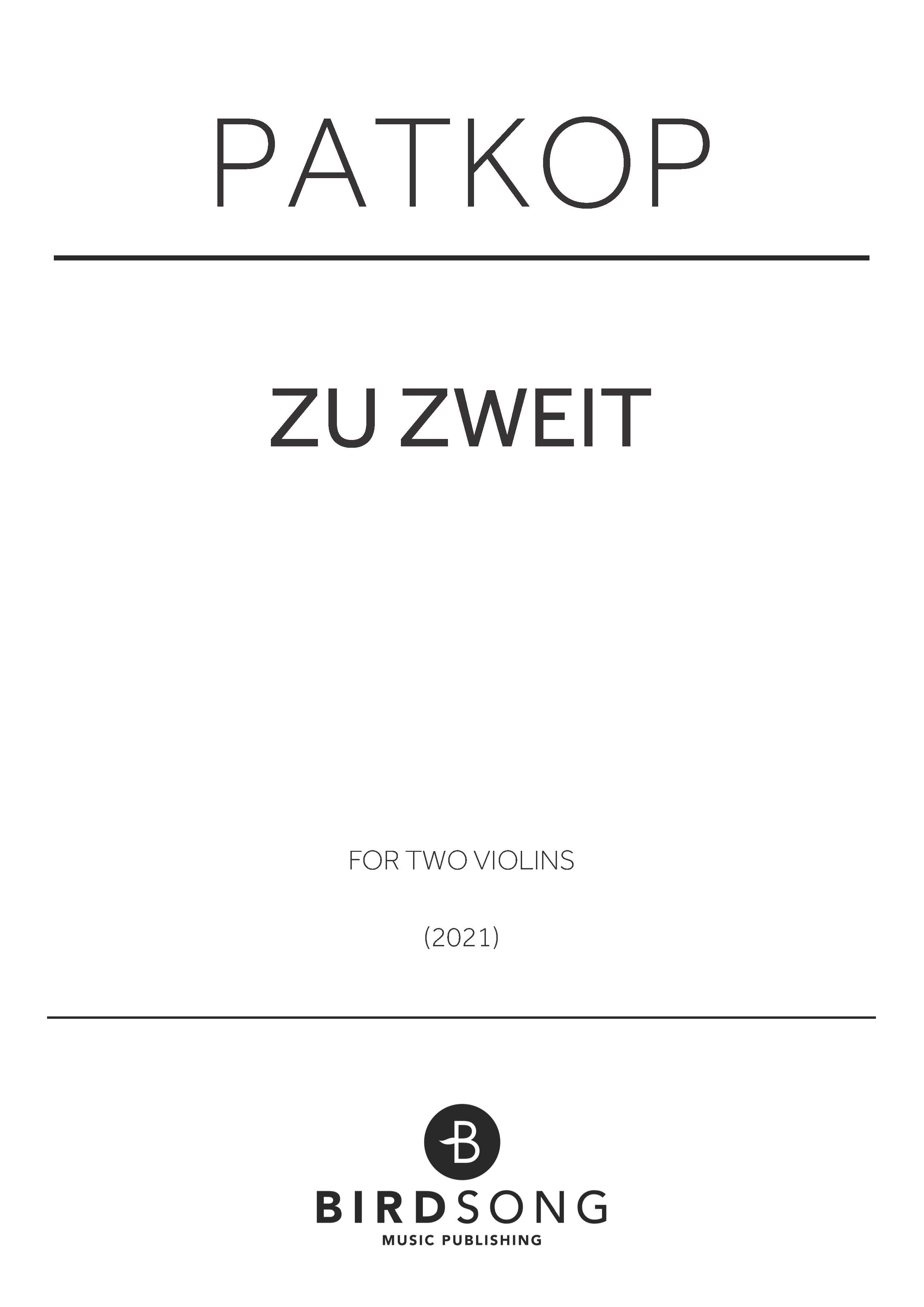 zu zweit - Violin Duet (Digital Download)