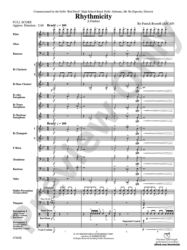 Rhythmicity - Concert Band Conductor Score & Parts (Digital Download)