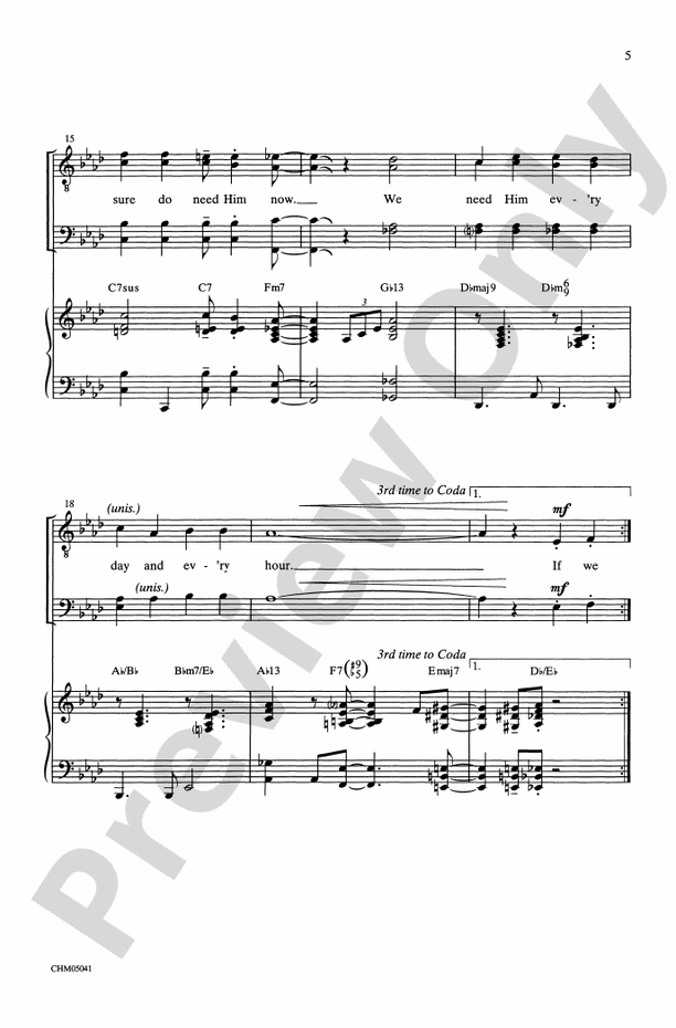 If We Ever Needed the Lord Before (We Sure Do Need Him Now) – TTBB Choral Octavo (Digital Download)
