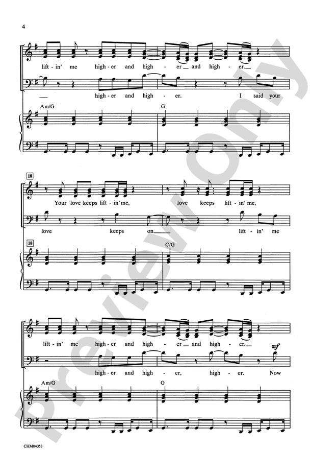 (Your Love Has Lifted Me) Higher and Higher - SATB Choral Octavo (Digital Download)