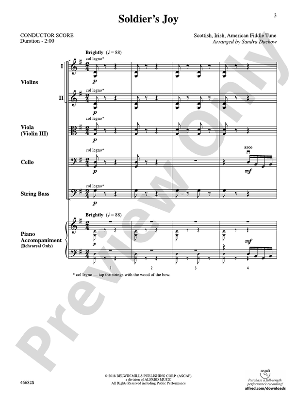 Soldier's Joy - String Orchestra Conductor Score & Parts (Digital Download)