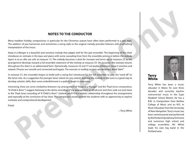 Away in a Manger - Jazz Ensemble Conductor Score & Parts(Digital Download)