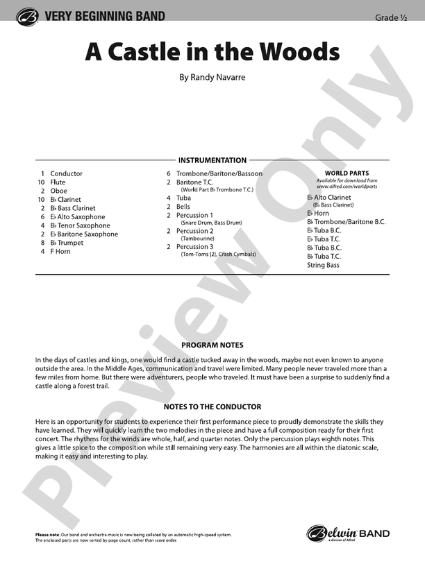 A Castle in the Woods - Concert Band Conductor Score & Parts(Digital Download)
