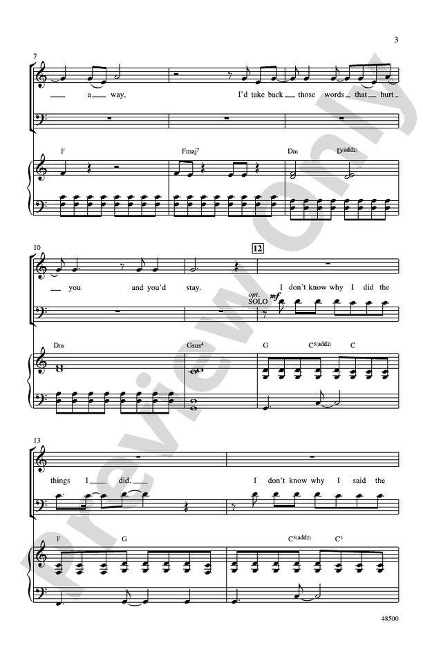If I Could Turn Back Time – 3-Part Mixed Choral Octavo (Digital Download)