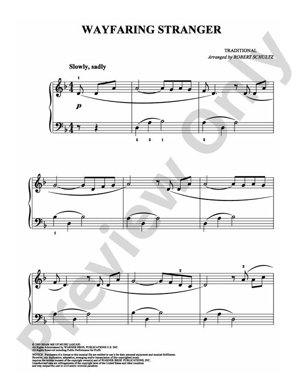 Wayfaring Stranger - Arr. Robert Schultz - Easy Piano (Digital Download)