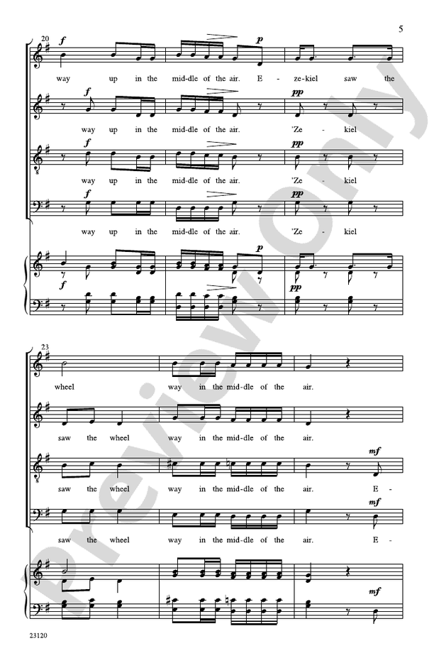 Ezekiel Saw the Wheel – SATB divisi, a cappella Choral Octavo (Digital Download)