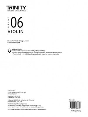 Trinity Violin - Grade 6- 2020-2023 - Part Only - Trinity College London