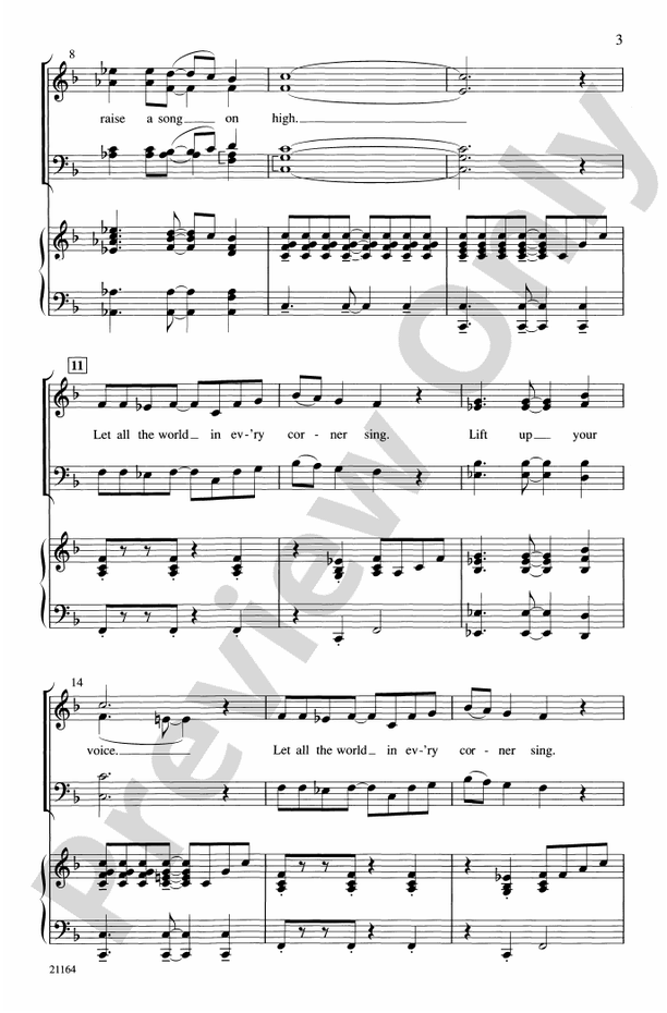 Let All the World in Every Corner Sing – SATB Choral Octavo (Digital Download)