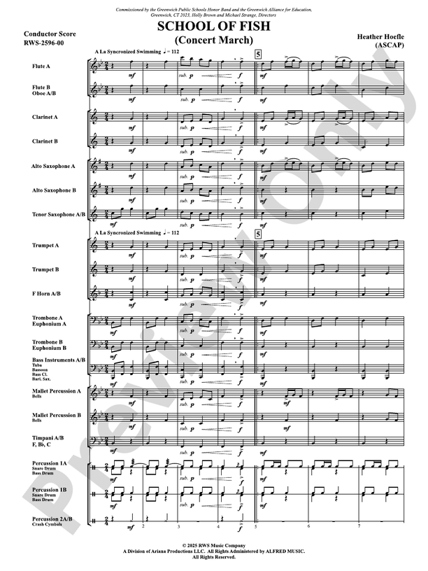 School Of Fish (Concert March) - Concert Band Conductor Score & Parts(Digital Download)