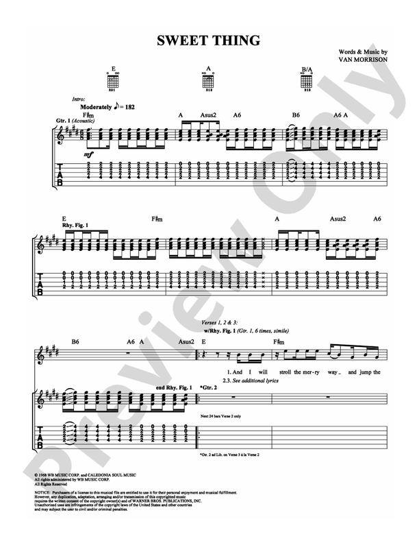 Sweet Thing - Guitar TAB (Digital Download)