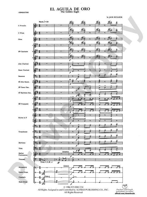 El Aguila de Oro - Concert Band Conductor Score & Parts (Digital Download)