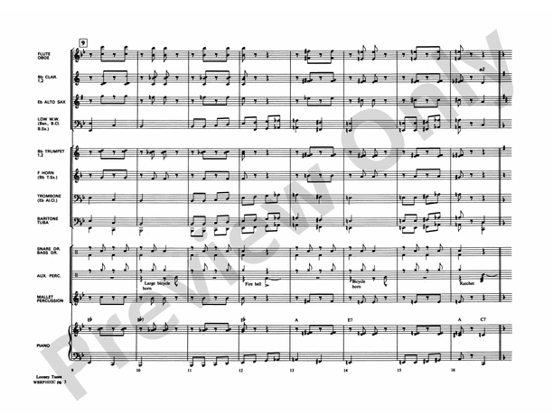 Looney Tunes - Concert Band Conductor Score & Parts (Digital Download)