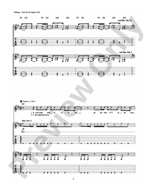 Told You So - Guitar TAB (Digital Download)