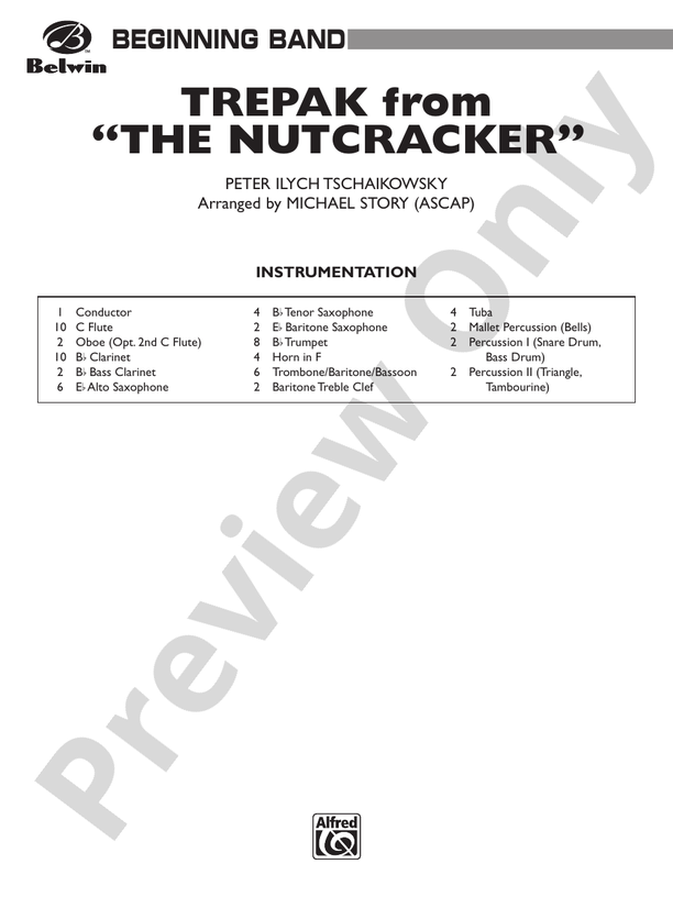 Trepak from The Nutcracker - Concert Band Conductor Score & Parts (Digital Download)