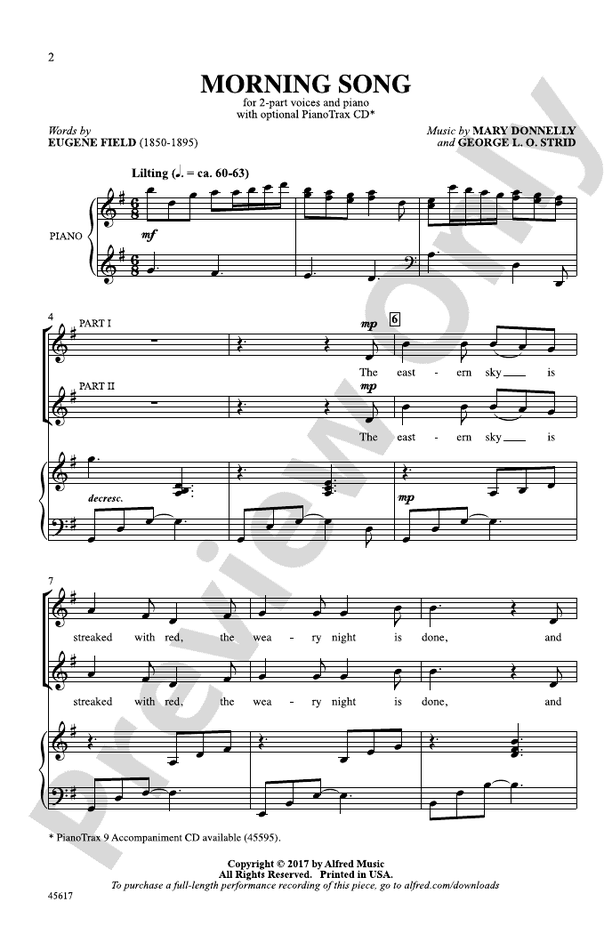 Morning Song – 2-Part Choral Octavo (Digital Download)